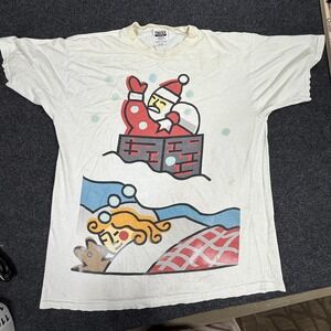 Vintage USPS Christmas Shirt Mens XL Santa Chimney Holiday Graphic 1998 90s